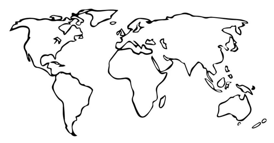 Sticker Noir abstrait carte du monde