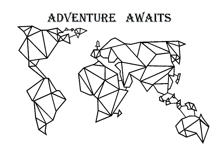 Carte monde sticker géométrique