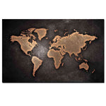 Toile Carte du Monde Effet Bronze | MondeAndCo