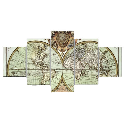 Tableau Carte du Monde Ancien Hémisphères | MondeAndCo