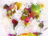 Toile Carte du Monde Explosion de Couleurs | MondeAndCo
