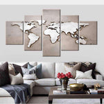 Tableau Carte du Monde Marbre Blanc | MondeAndCo