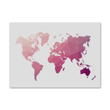 Toile Carte du Monde Géométrique Rose | MondeAndCo