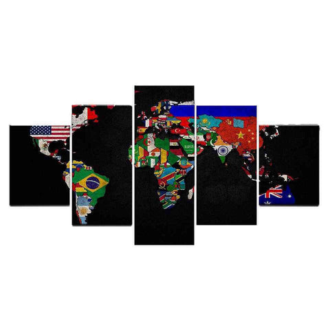 Tableau Carte du Monde Drapeaux des Pays | MondeAndCo