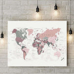 Toile Carte du Monde Pays Rose Chair | MondeAndCo