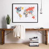 Toile Carte du Monde Pays Flashy | MondeAndCo