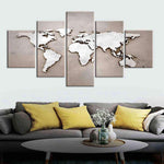 Tableau Carte du Monde Marbre Blanc | MondeAndCo