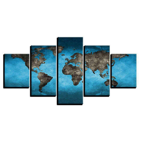 Tableau Carte du Monde Terre Bleue Morcelée | MondeAndCo