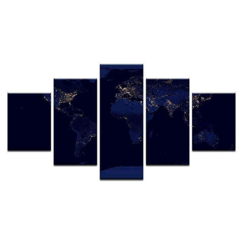 Tableau Carte du Monde Monde de Nuit | MondeAndCo