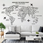 Sticker Carte du Monde Géométrique Travel | MondeAndCo