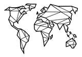 Carte du Monde en Métal Géométrique Simple | MondeAndCo