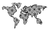 Carte du Monde Métallique Mandala Noir | MondeAndCo