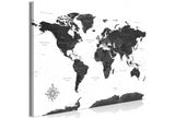 Toile Carte du Monde Pays Noir et Blanc | MondeAndCo