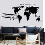 Sticker Carte du Monde Aviateur | MondeAndCo