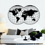 Sticker Carte du Monde Sphères Noires | MondeAndCo