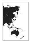 Toile Mappemonde Noir et Blanc Continents | MondeAndCo
