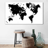 Tableau Planisphère Noir et Blanc l'envers du Monde | MondeAndCo