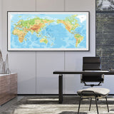 Toile Carte du Monde Reliefs et Océans | MondeAndCo