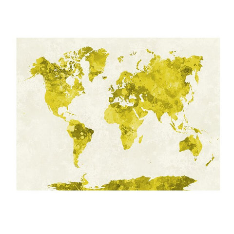 Toile Carte du Monde Design Jaune | MondeAndCo