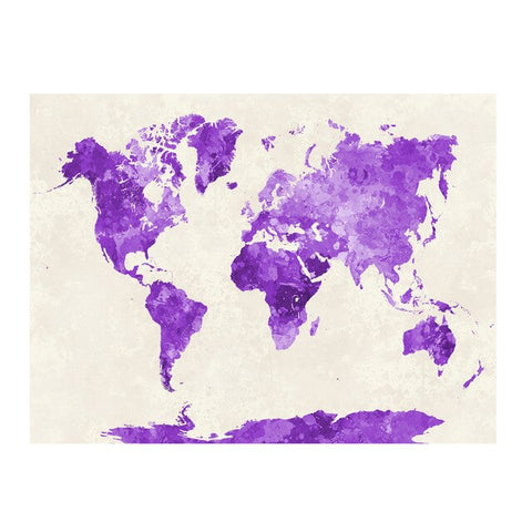 Toile Carte du Monde Design Tons Violets | MondeAndCo