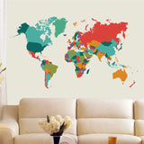 Sticker Carte du Monde Pays et Couleurs | MondeAndCo