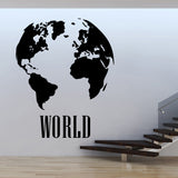 Sticker Carte du Monde Noir World | MondeAndCo