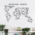 Sticker Carte du Monde Géométrique Adventure | MondeAndCo