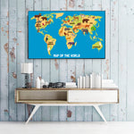 Toile Carte du Monde Enfant "Map of the World" | MondeAndCo