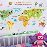 Sticker Carte du Monde Dessin Animé | MondeAndCo