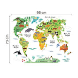 Sticker Carte du Monde Animaux Amusants | MondeAndCo