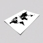 Toile Carte du Monde Noir et Blanc Mercator | MondeAndCo