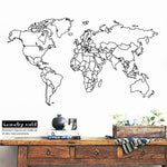 Sticker Carte du Monde Noir Contour des Pays | MondeAndCo