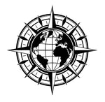 Sticker Carte du Monde Compas | MondeAndCo