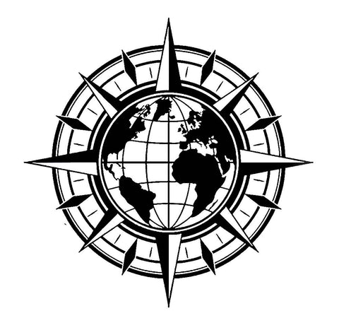 Sticker Carte du Monde Compas | MondeAndCo