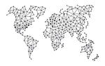 Sticker Carte du Monde Polygones Noirs | MondeAndCo