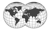 Sticker Carte du Monde Sphères Noires | MondeAndCo