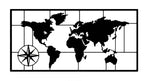 Tableau Carte du Monde en Métal Rose des Vents | MondeAndCo