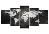 Tableau Carte du Monde Noir et Blanc Horizon | MondeAndCo