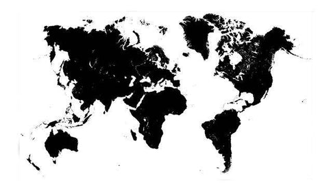 Tableau Planisphère Noir et Blanc l'envers du Monde | MondeAndCo