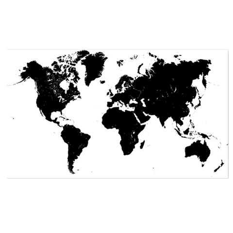 WORLD MAP, Carte du monde, Line Art noir blanc' Bavoir Bébé