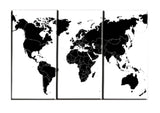 Toile Carte du Monde Noir et Blanc Nations | MondeAndCo