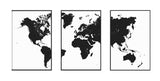 Toile Mappemonde Noir et Blanc Continents | MondeAndCo