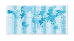 Toile Carte du Monde Bleue Fuseaux horaires | MondeAndCo
