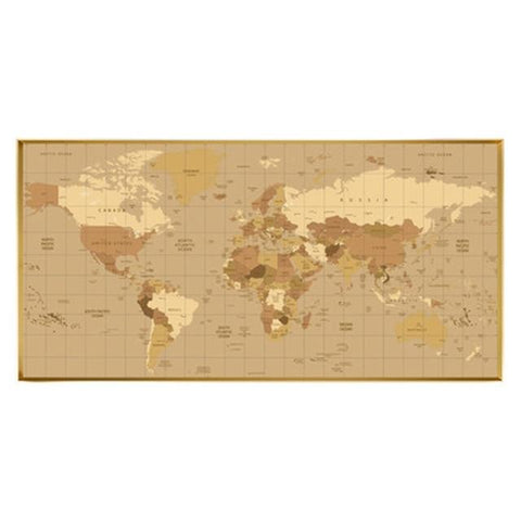 Toile Carte du Monde Pays Beiges et Bruns | MondeAndCo