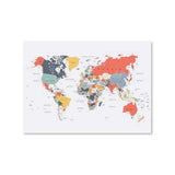 Toile Carte du Monde Pays Flashy | MondeAndCo